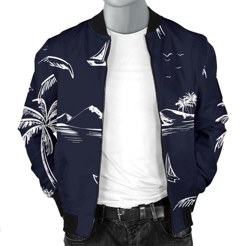 Pacific island Pattern Print Design A02 Men Bomber Jacket