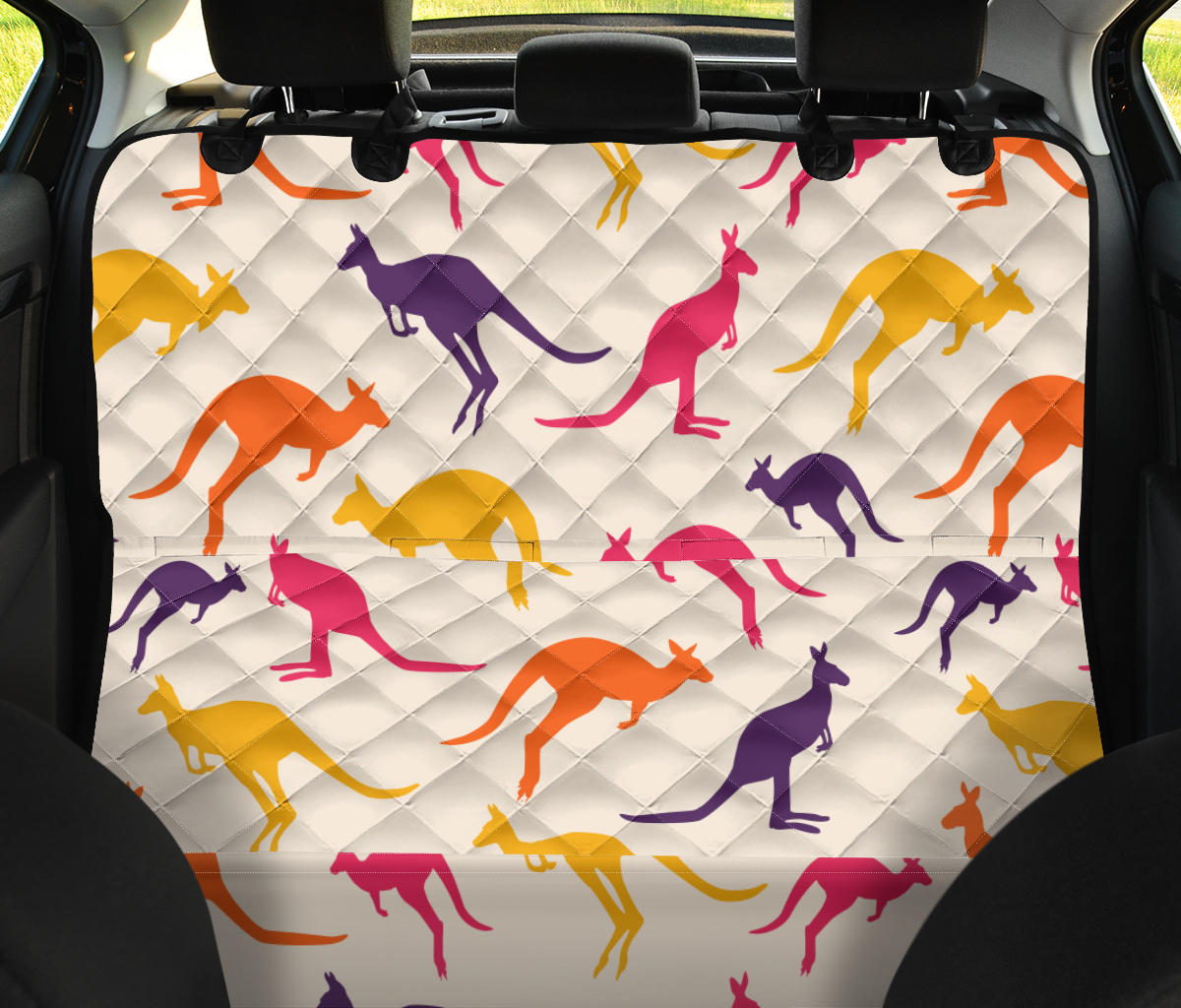 Kangaroos Pattern Print Design 01 Rear Dog Car Seat Cover Hammock