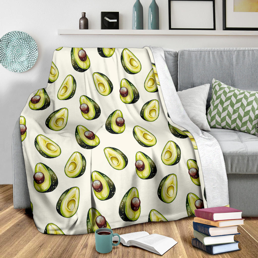 Avocado Pattern Print Design 01 Premium Blanket