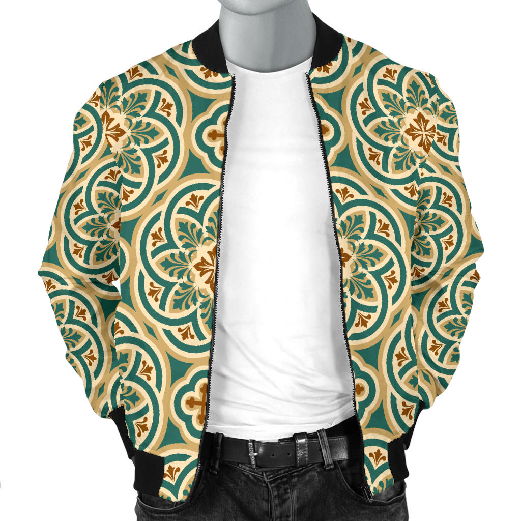 Cross Pattern Print Design 01 Men Bomber Jacket