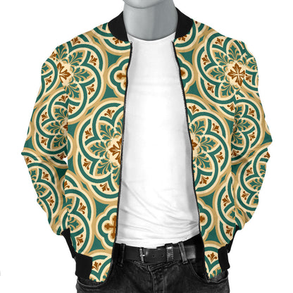 Cross Pattern Print Design 01 Men Bomber Jacket