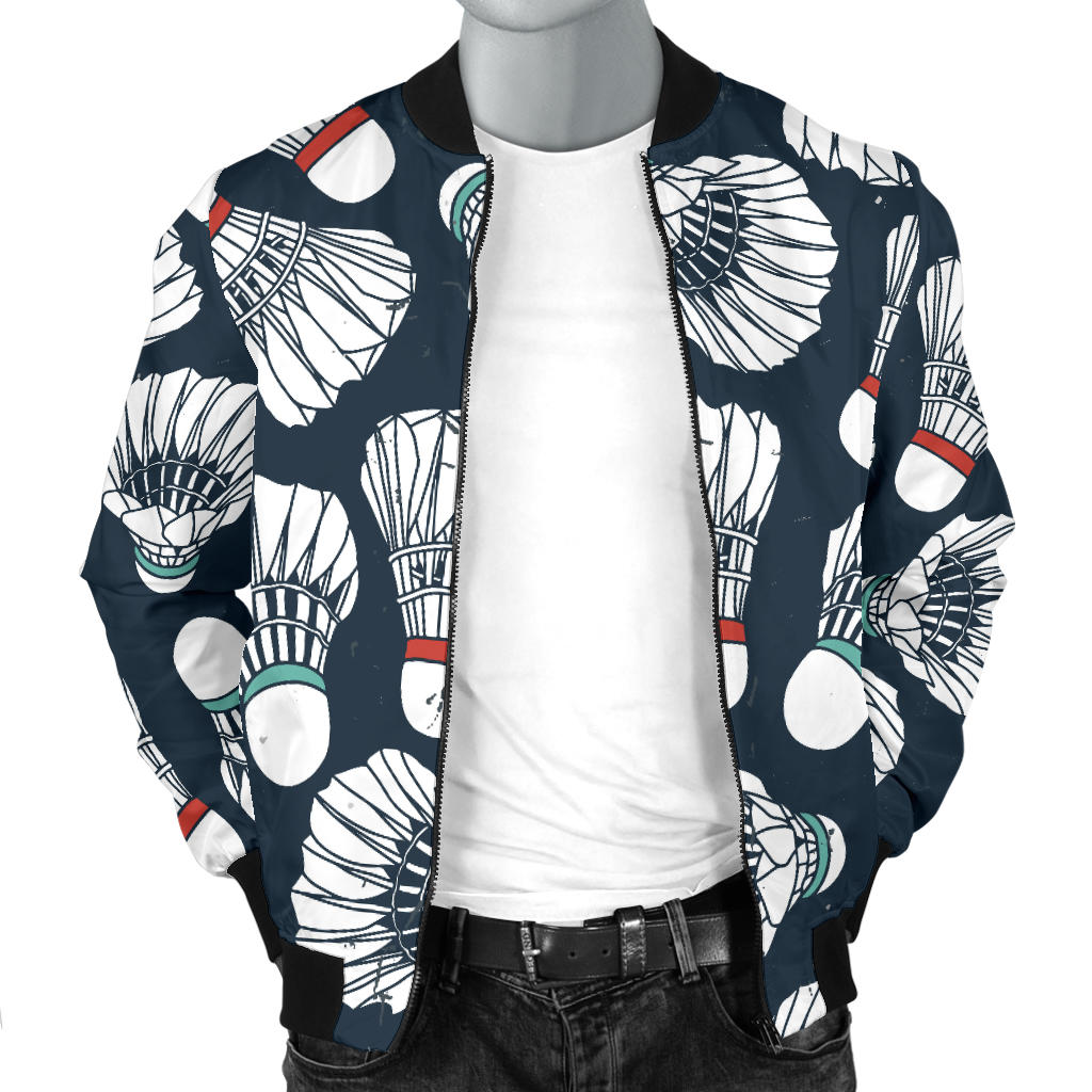 Badminton Ball Pattern Print Design 01 Men Bomber Jacket