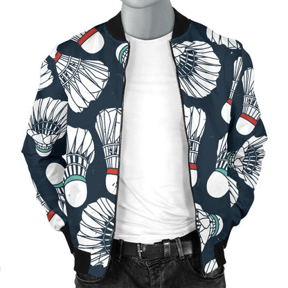 Badminton Ball Pattern Print Design 01 Men Bomber Jacket