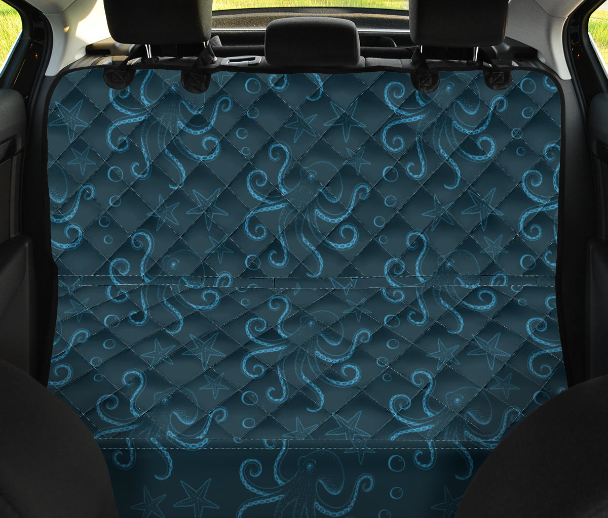 Octopus Pattern Print Design A05 Rear Dog Car Seat Cover Hammock