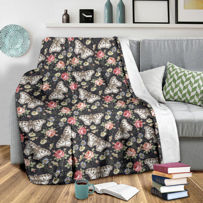 Butterfly Flower Pattern Print Design 07 Premium Blanket