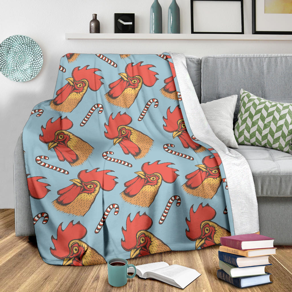 Rooster Pattern Print Design A05 Premium Blanket