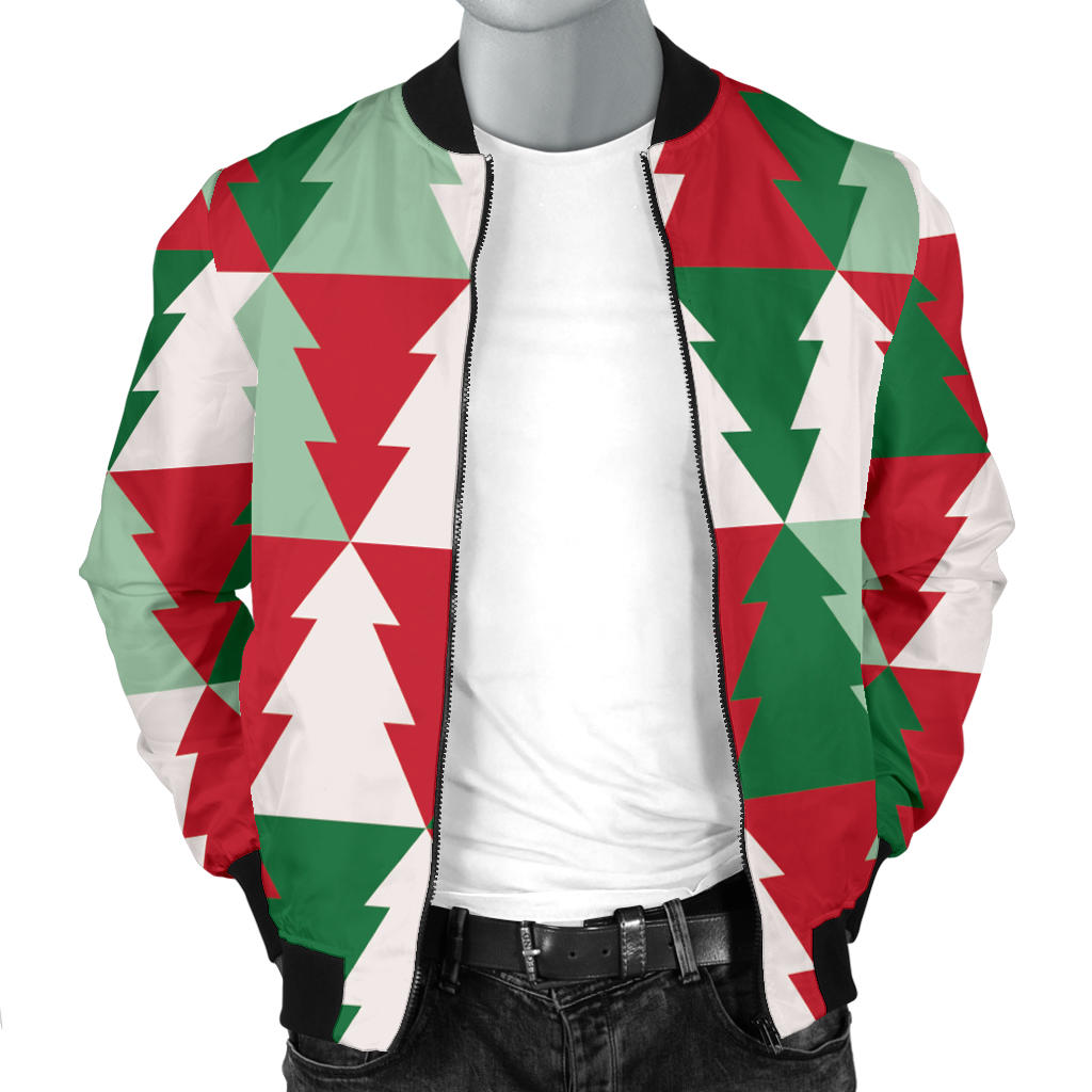 Christmas Tree Pattern Print Design 01 Men Bomber Jacket