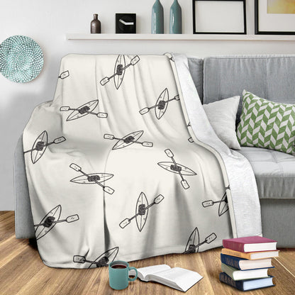 Kayak Pattern Print Design 01 Premium Blanket