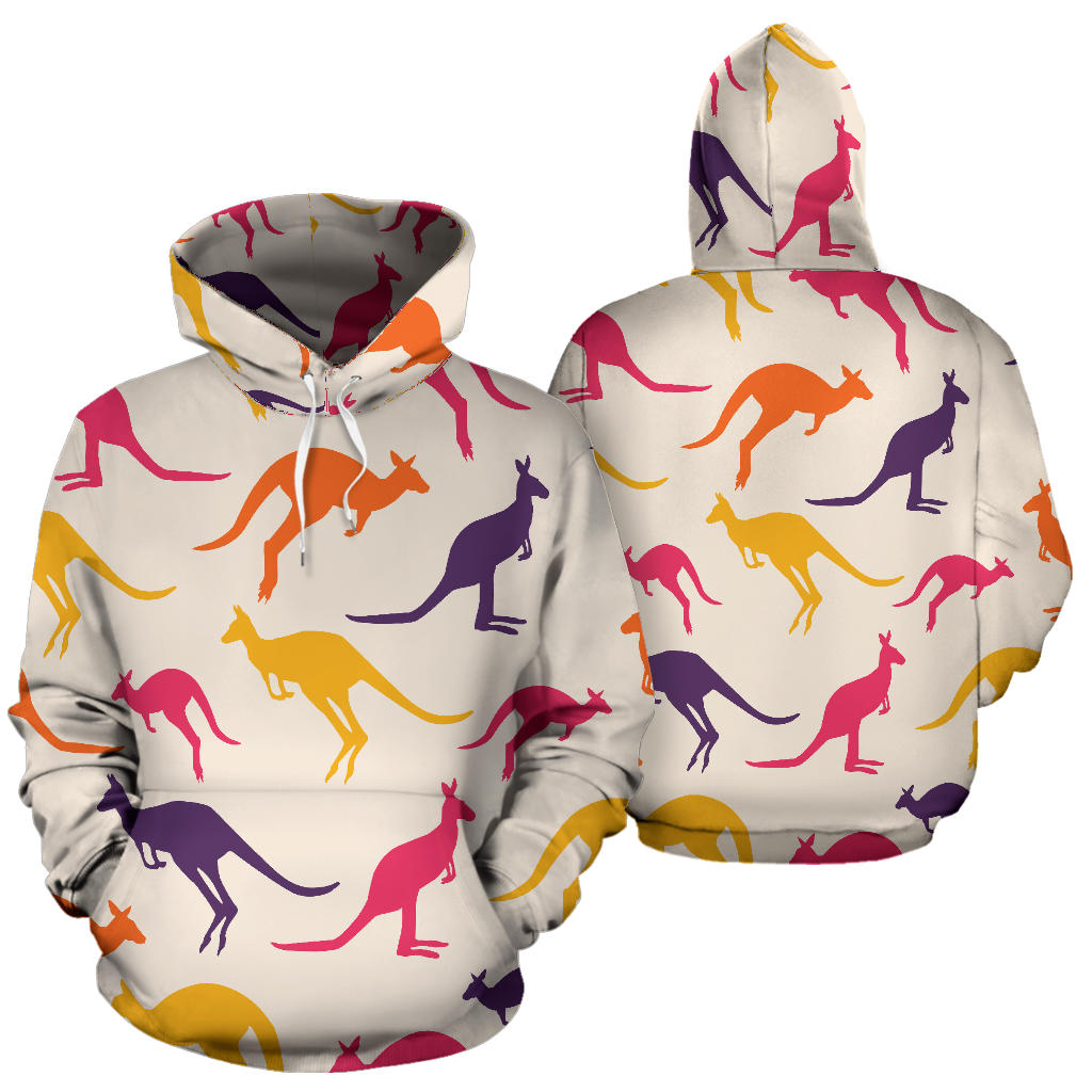 Kangaroos Pattern Print Design 01 Pullover Hoodie