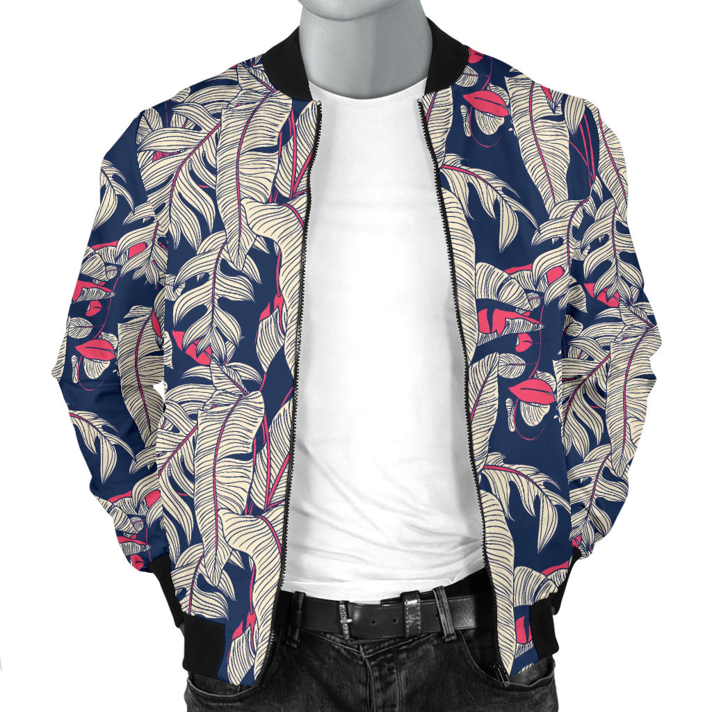 Bird Of Paradise Pattern Print Design 03 Men Bomber Jacket