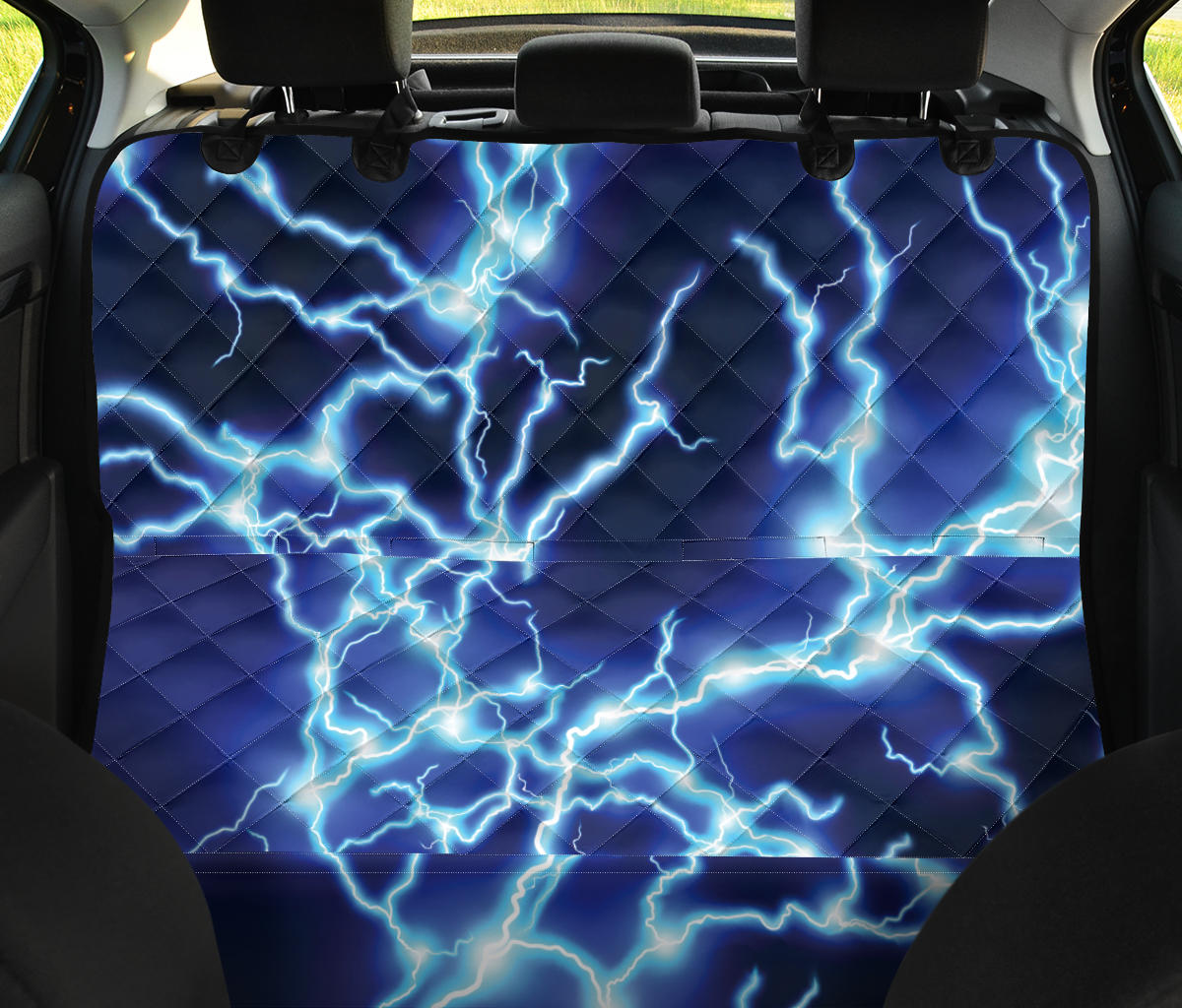 Lightning Thunder Pattern Print Design 04 Rear Dog Car Seat Cover Hammock