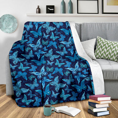Butterfly Pattern Print Design 03 Premium Blanket