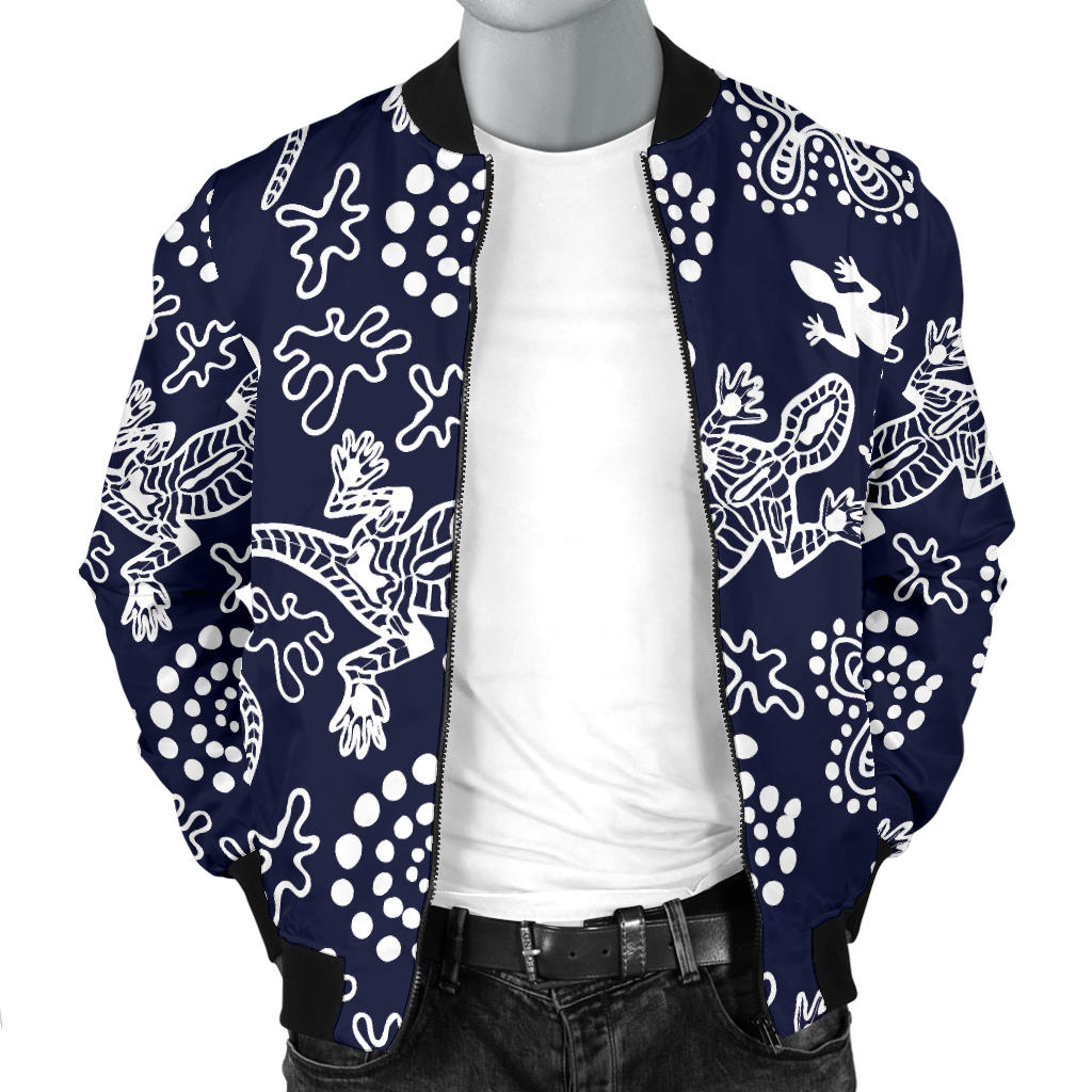 lizard Pattern Print Design 03 Men Bomber Jacket
