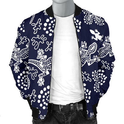 lizard Pattern Print Design 03 Men Bomber Jacket
