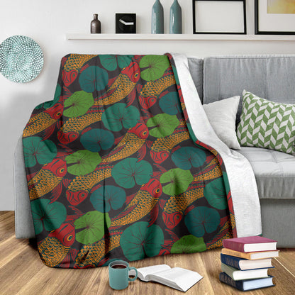 KOI Fish Pattern Print Design 01 Premium Blanket
