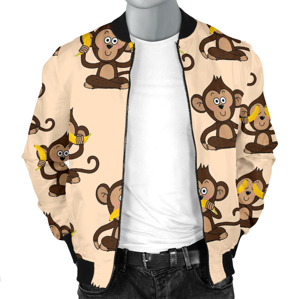 Monkey Pattern Print Design 03 Men Bomber Jacket