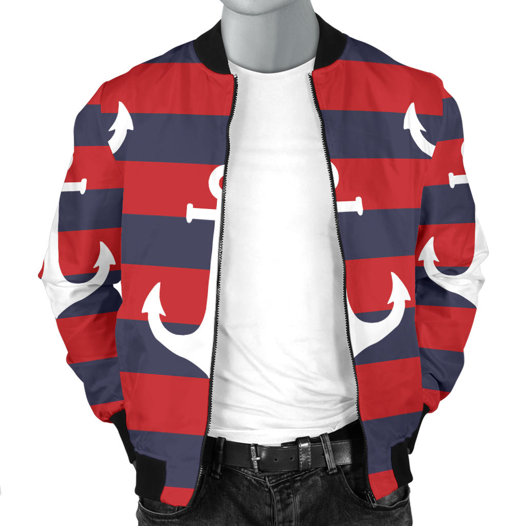Nautical Pattern Print Design A05 Men Bomber Jacket