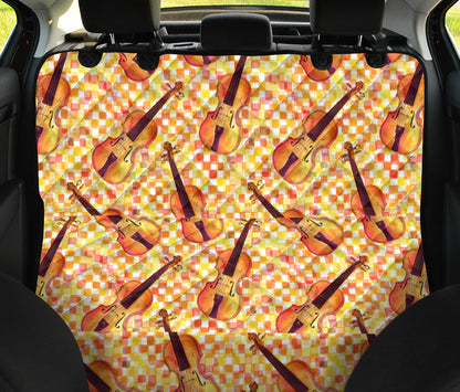 Violin Pattern Print Design 03 Rear Dog Car Seat Cover Hammock