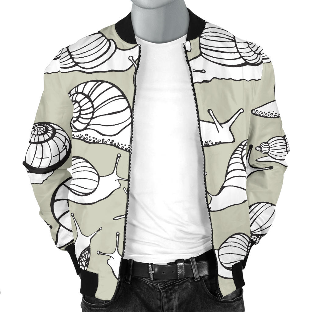 Snail Pattern Print Design 03 Men Bomber Jacket