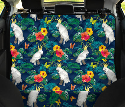 Cockatoo Tropical Pattern Print Design 02 Rear Dog Car Seat Cover Hammock
