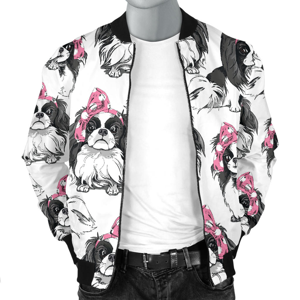Japanese Chin Pattern Print Design 01 Men Bomber Jacket