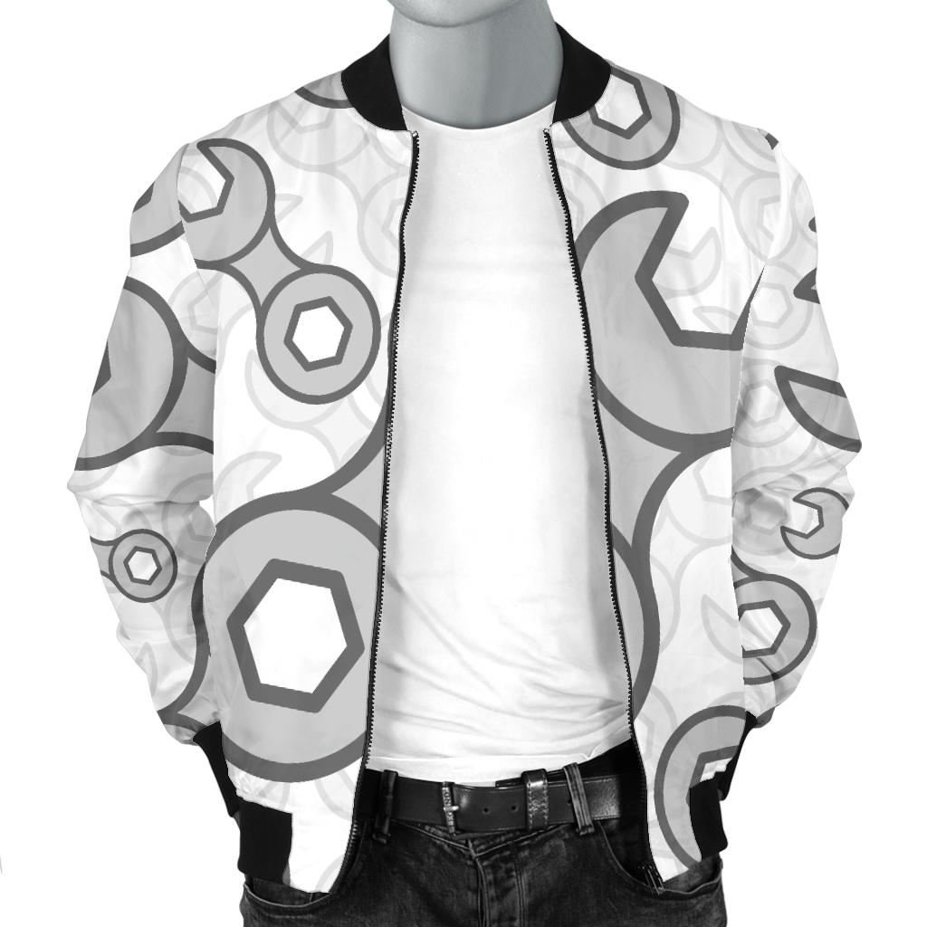 Mechanic Pattern Print Design 05 Men Bomber Jacket