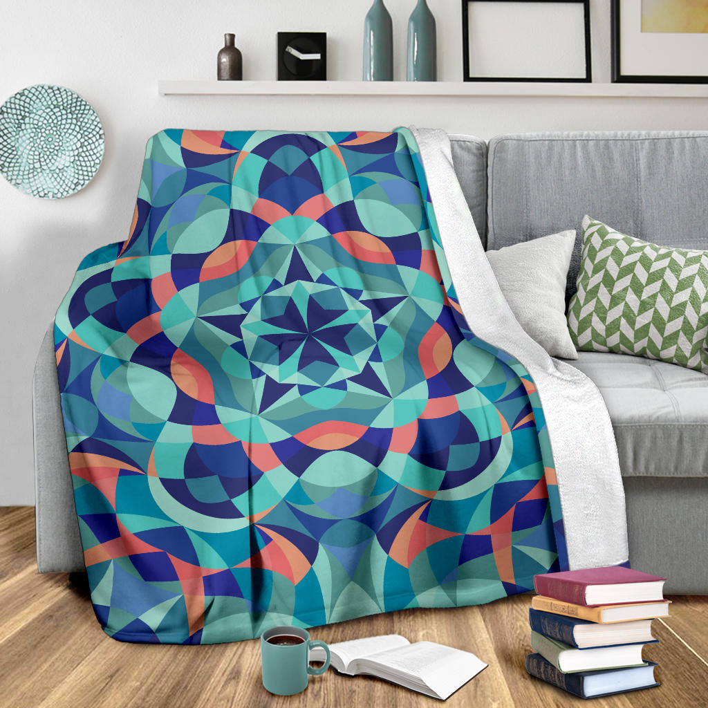 Kaleidoscope Pattern Print Design 03 Premium Blanket