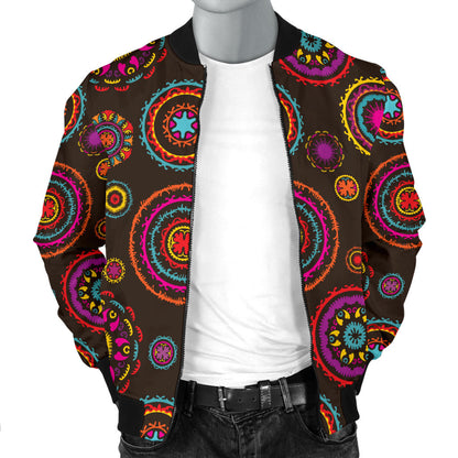 Bohemian Pattern Print Design 01 Men Bomber Jacket