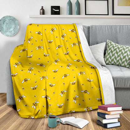 Bee Pattern Print Design 05 Premium Blanket