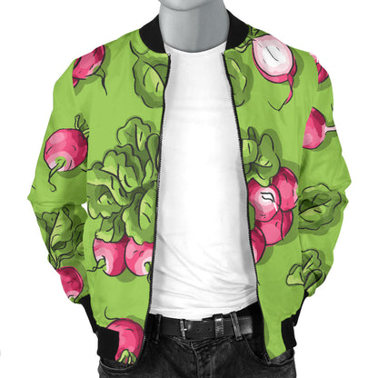 Radish Pattern Print Design A05 Men Bomber Jacket
