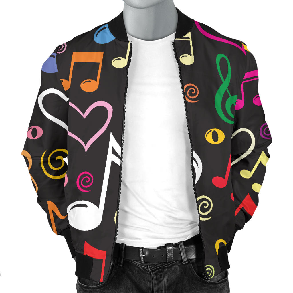 Music note Pattern Print Design A01 Men Bomber Jacket