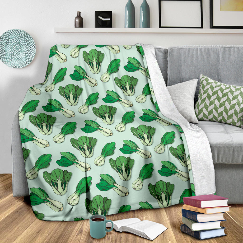 Bok Choy Pattern Print Design 01 Premium Blanket