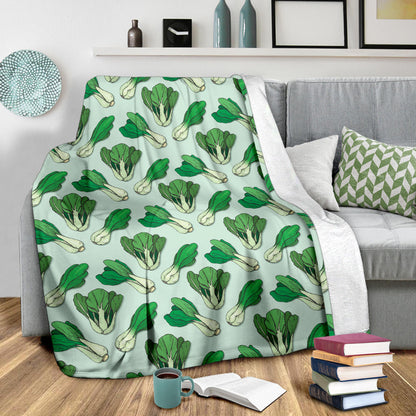 Bok Choy Pattern Print Design 01 Premium Blanket