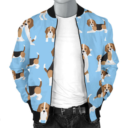 Beagle Pattern Print Design 03 Men Bomber Jacket
