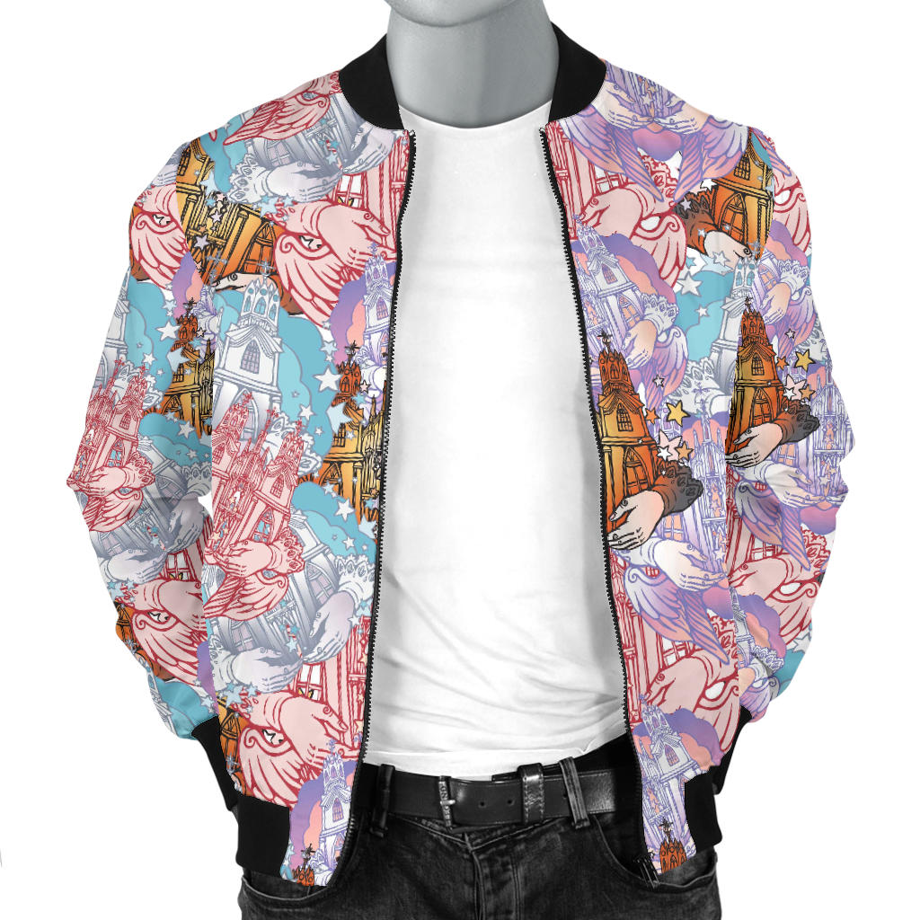 Christian Pattern Print Design 03 Men Bomber Jacket