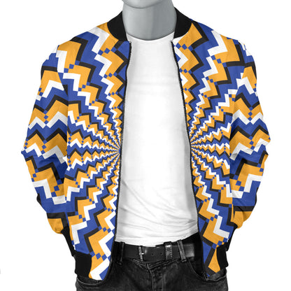 Optical illusion Pattern Print Design A01 Men Bomber Jacket