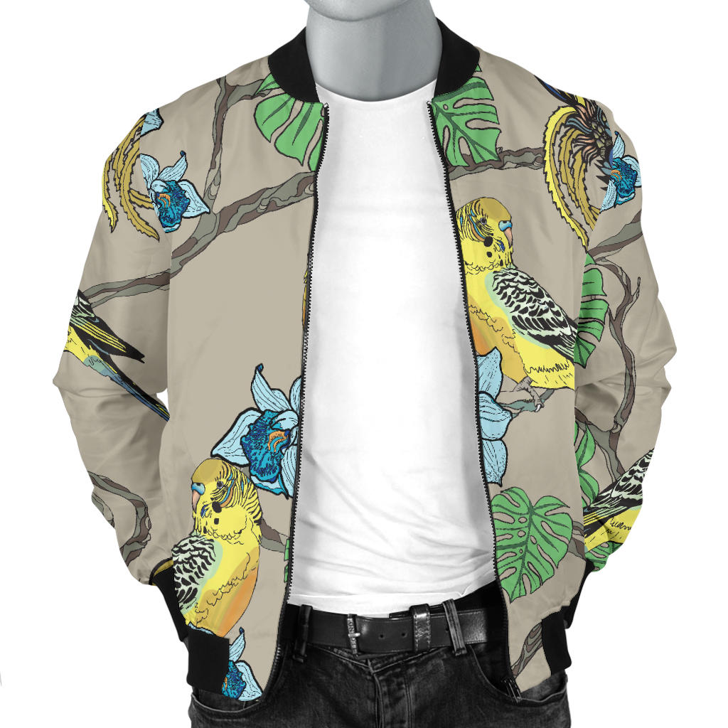 Parakeet Pattern Print Design A02 Men Bomber Jacket