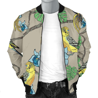 Parakeet Pattern Print Design A02 Men Bomber Jacket
