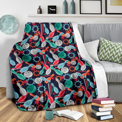 Bowling Pattern Print Design 08 Premium Blanket