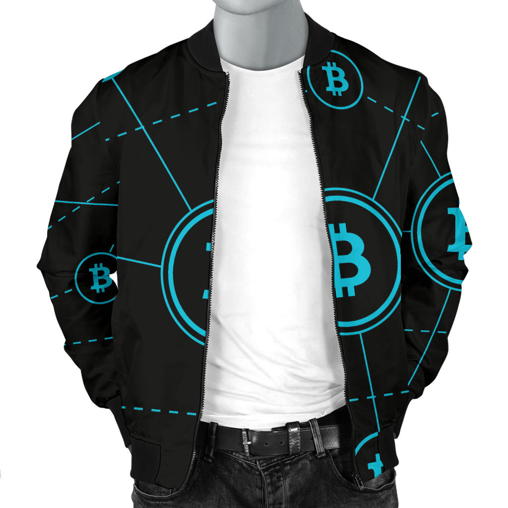 Cryptocurrency Pattern Print Design 01 Men Bomber Jacket