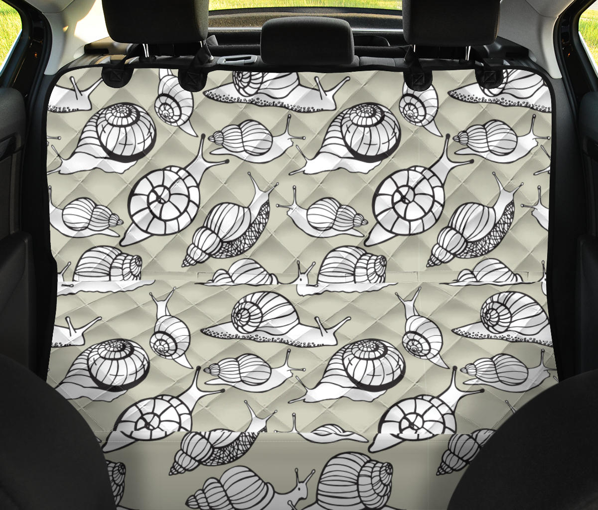 Snail Pattern Print Design 03 Rear Dog Car Seat Cover Hammock