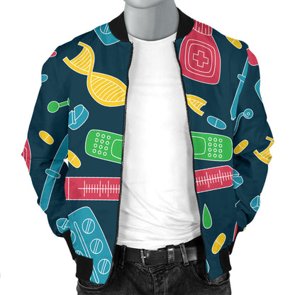Phlebotomist Pattern Print Design A03 Men Bomber Jacket