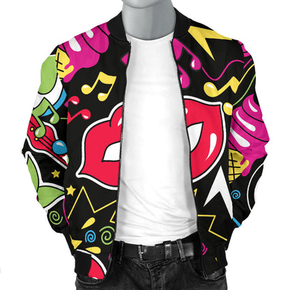 Pop Art Pattern Print Design A04 Men Bomber Jacket