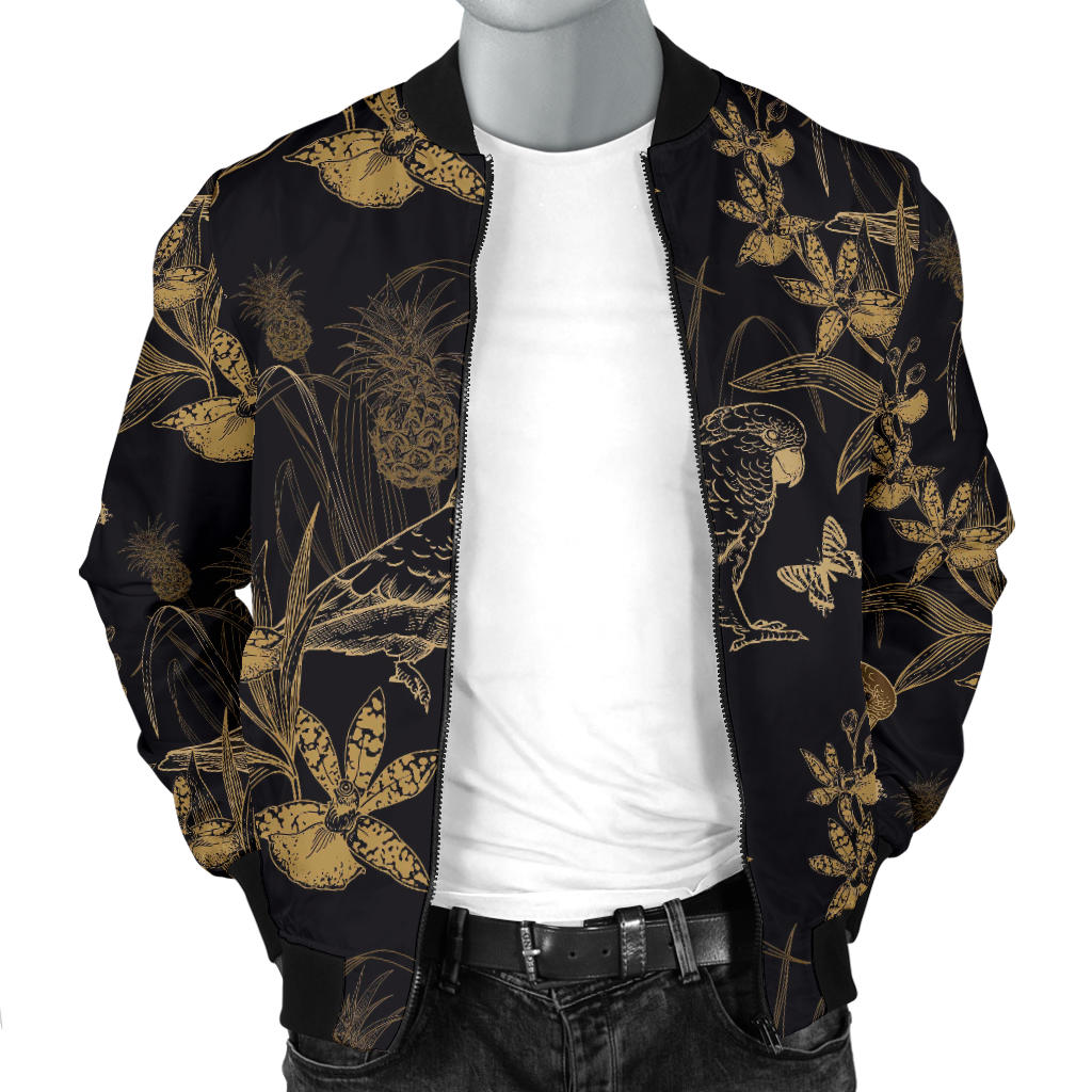 Parakeet Pattern Print Design A05 Men Bomber Jacket
