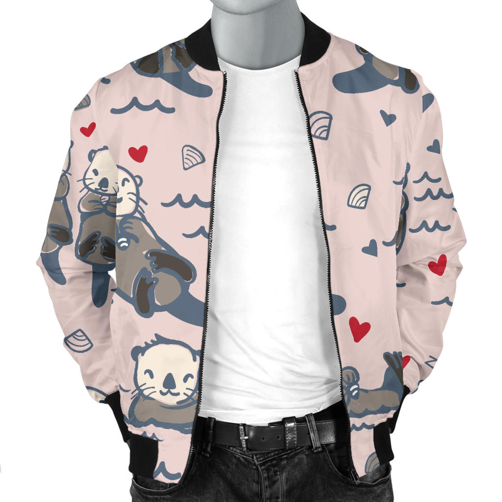 Sea Otter Pattern Print Design 02 Men Bomber Jacket