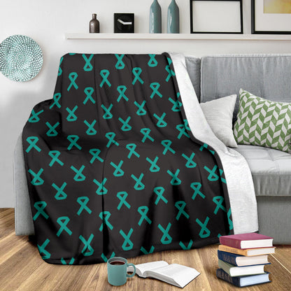 Ovarian cancer Pattern Print Design A01 Premium Blanket
