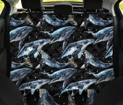 Humpback Whale Pattern Print Design 01 Rear Dog Car Seat Cover Hammock