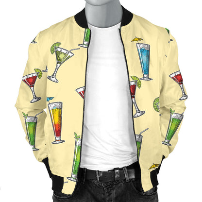 Cocktail Pattern Print Design 02 Men Bomber Jacket