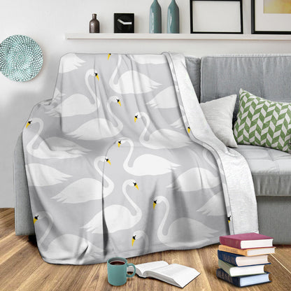 Swan Pattern Print Design 02 Premium Blanket