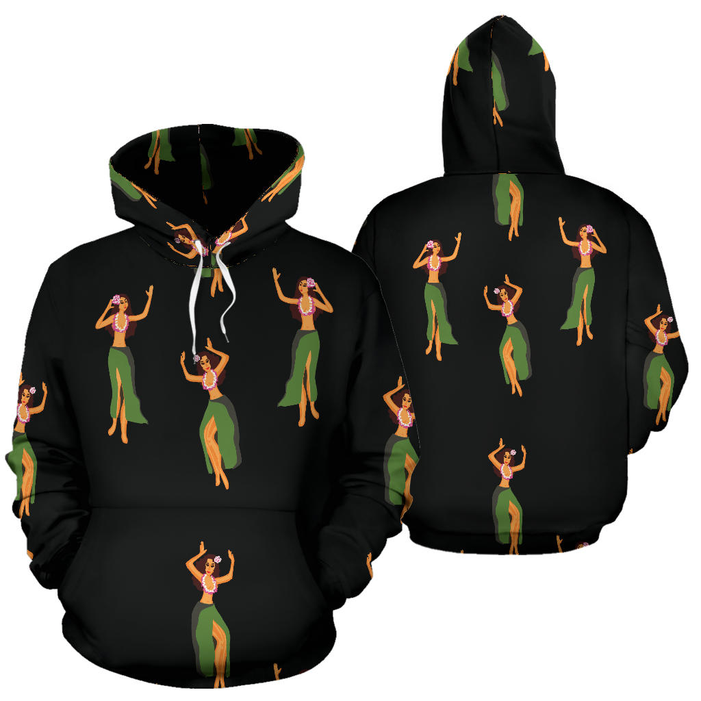 Hula Dancers Girl Pattern Print Design 01 Pullover Hoodie